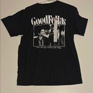 Black Short Sleeve Tee with Vintage Graphic Design